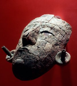 Begravelsesmaske til den røde dronningen av Palenque, sen klassisk periode (jade)